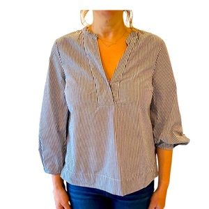 JCrew black and white striped tunic. 100% cotton.